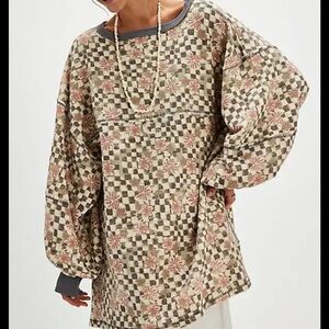 We The Free coastal printed crew sweater